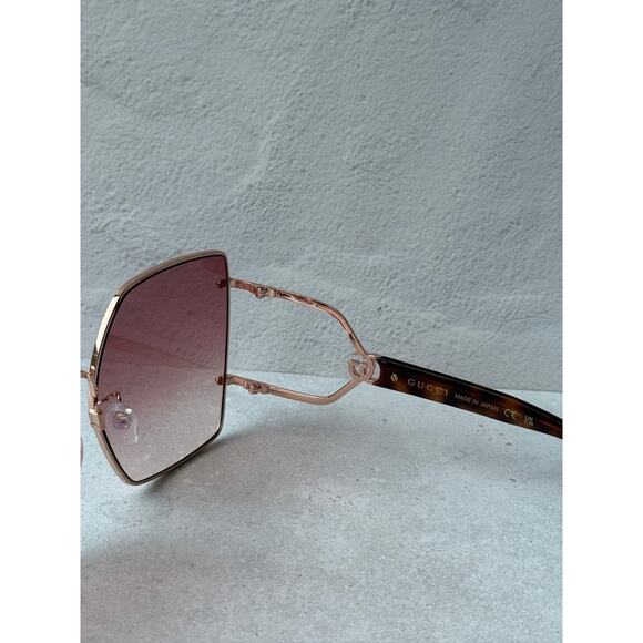 NEW Gucci GG1564SA Oversized Pink Gold Sunglasses $650 main image 8